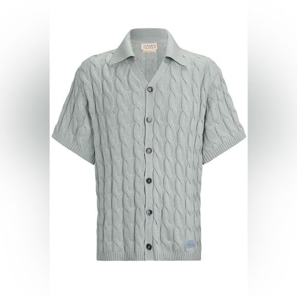Reuben Oliver The Short Sleeve Country Club Button Down Sweater Mint Green SZ XL - Picture 1 of 9